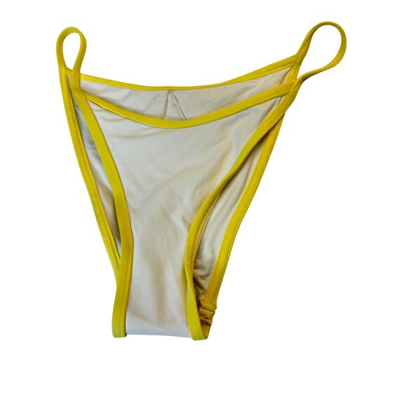 L Space Tommy Bitsy Bikini Bottom Cream Lemon Contrast Trim NWOT Size XS - Picture 2 of 6